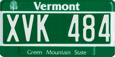VT license plate XVK484