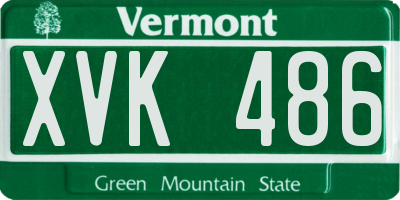 VT license plate XVK486