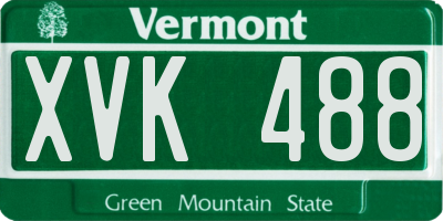 VT license plate XVK488