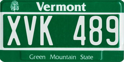 VT license plate XVK489