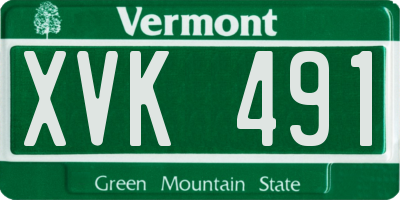 VT license plate XVK491