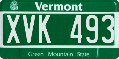 VT license plate XVK493