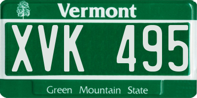 VT license plate XVK495