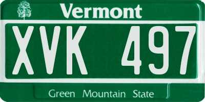 VT license plate XVK497