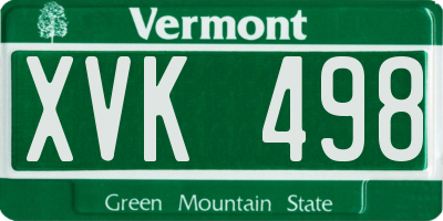 VT license plate XVK498