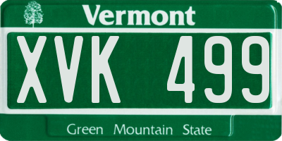 VT license plate XVK499