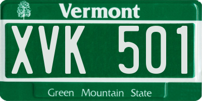 VT license plate XVK501