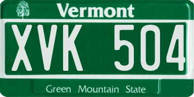 VT license plate XVK504