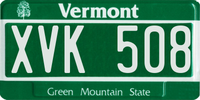 VT license plate XVK508