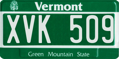 VT license plate XVK509
