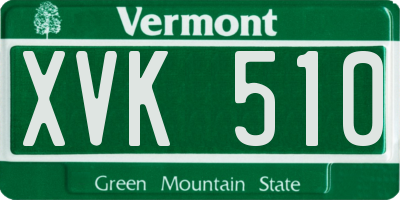 VT license plate XVK510