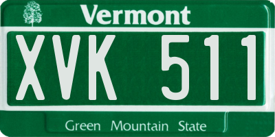 VT license plate XVK511