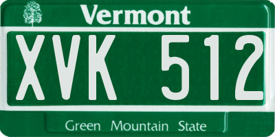 VT license plate XVK512
