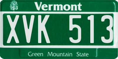 VT license plate XVK513
