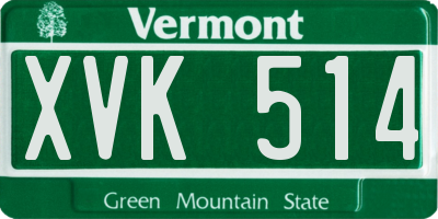VT license plate XVK514
