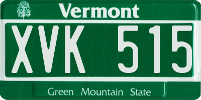 VT license plate XVK515