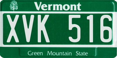 VT license plate XVK516