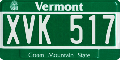VT license plate XVK517