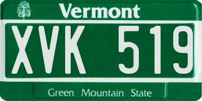 VT license plate XVK519