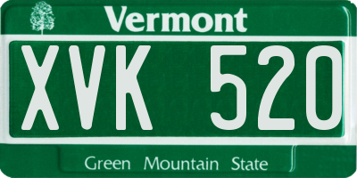 VT license plate XVK520