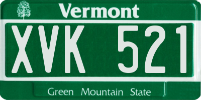 VT license plate XVK521