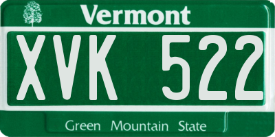 VT license plate XVK522