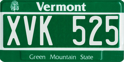 VT license plate XVK525