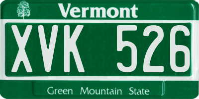 VT license plate XVK526