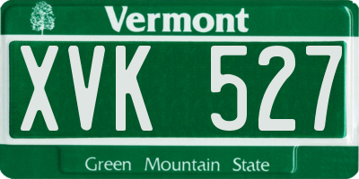 VT license plate XVK527
