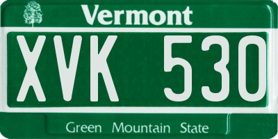 VT license plate XVK530