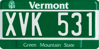 VT license plate XVK531