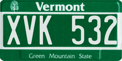 VT license plate XVK532