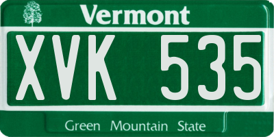 VT license plate XVK535