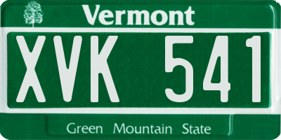 VT license plate XVK541