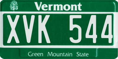VT license plate XVK544