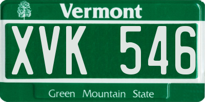 VT license plate XVK546