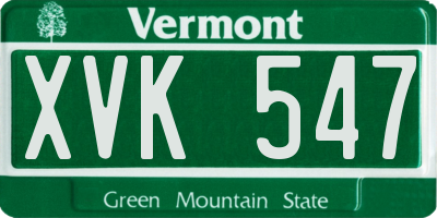 VT license plate XVK547
