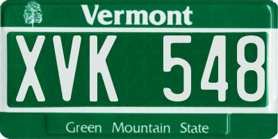 VT license plate XVK548
