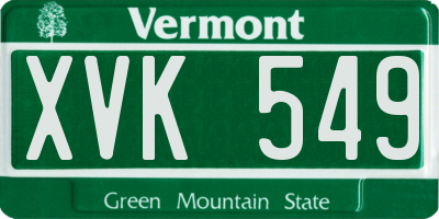 VT license plate XVK549