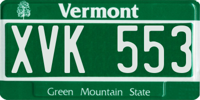 VT license plate XVK553