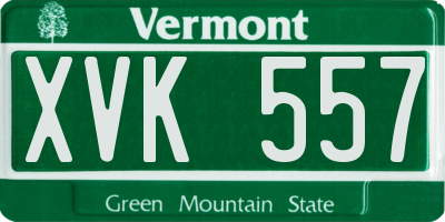 VT license plate XVK557