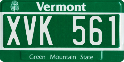 VT license plate XVK561