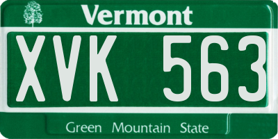 VT license plate XVK563