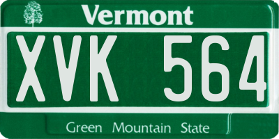 VT license plate XVK564