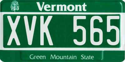VT license plate XVK565
