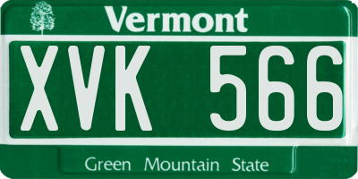 VT license plate XVK566