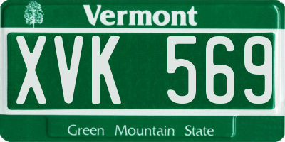 VT license plate XVK569