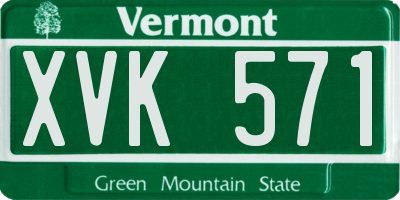 VT license plate XVK571