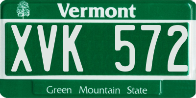 VT license plate XVK572