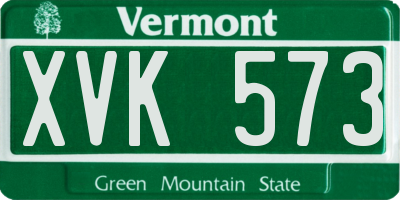 VT license plate XVK573